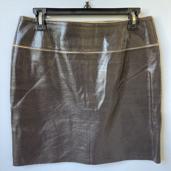 For Joseph Womens Leather Pencil Skirt Sz S Brown Pre-owned 27 - Picture 2 of 10